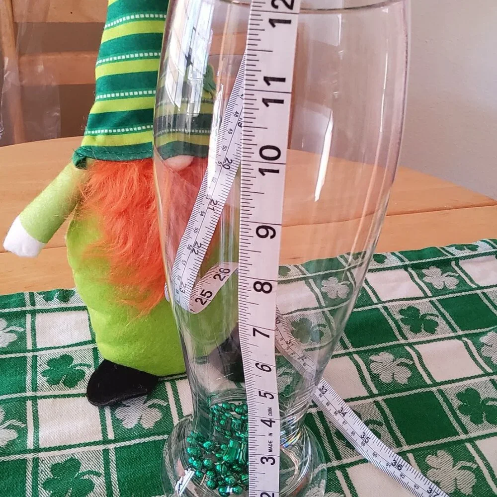 Tall Clear Glass Pilsner Beer Mug Weizen Heavy Weighted Base Footed Stemware